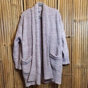 Barefoot Dreams Cozychic Cali Cardigan 1X Dusty Pink Heather